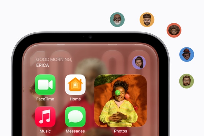Apple HomeView med ikoner for brukerne i husstanden